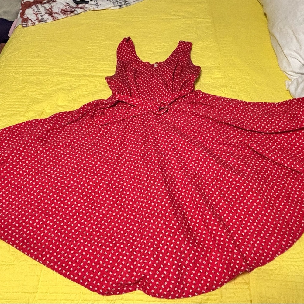 Red Floral Print Dress